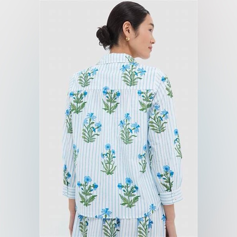 Pink City Prints Lily Stripe Alba Shirt - Small - Picture 5 of 9